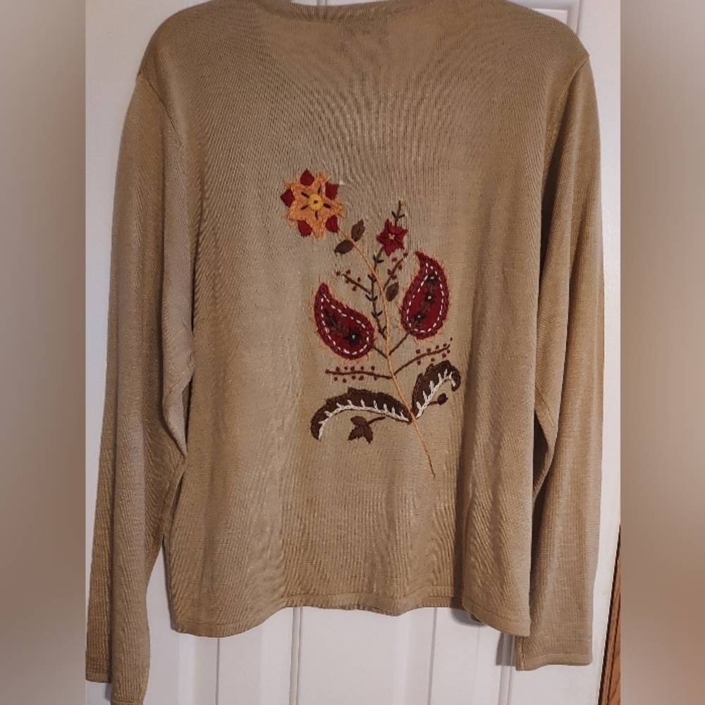 bob Mackie Autumn Wool Blend Sweater Cardigan XL - Picture 5 of 5